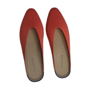 New in Box Rothy’s Almond Demi Mule Flats in rare color Melon